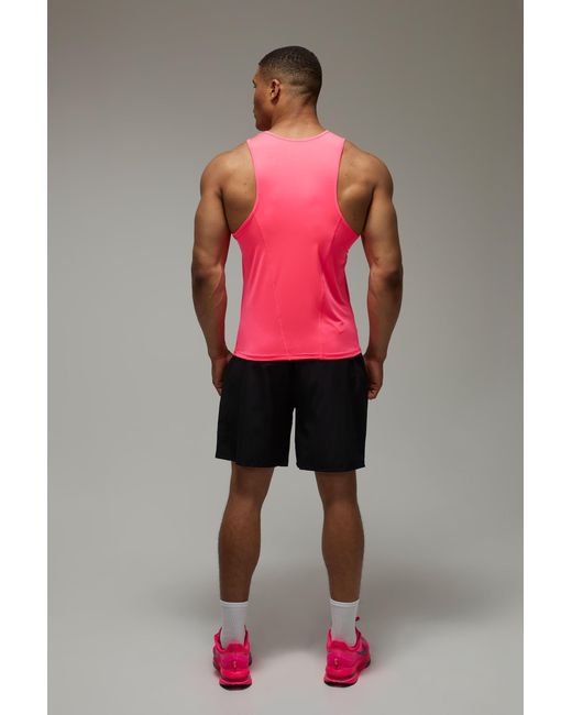BoohooMAN Pink Active Running Vest for men