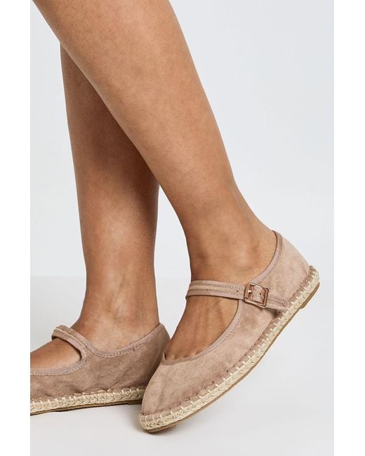Boohoo Natural Espadrille Ballet Flats