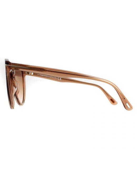 Tom Ford Brown Cat Eye Shiny Light Mirror Ft0915 Isabella Sunglasses