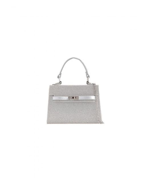 Where's That From White 'Action' Stylish Small Bag With Buckle And Chain Detail