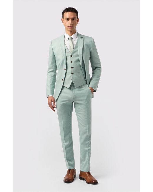 Antique Rogue Green Single Breasted Two Button Slim Fit Suit Jacket for men