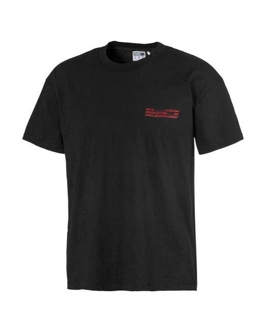 PUMA Black Alteration Short Sleeve Tee T-Shirt Top 579880 01 for men