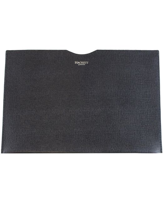 Hackett Black London Document Protective Bag Leather for men