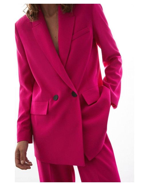 Warehouse Pink Relaxed Double Breasted Blazer