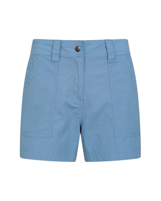 Mountain Warehouse Blue 'Coast' Shorty Shorts With Multiple Pockets Breathable Summer Bottoms Cotton