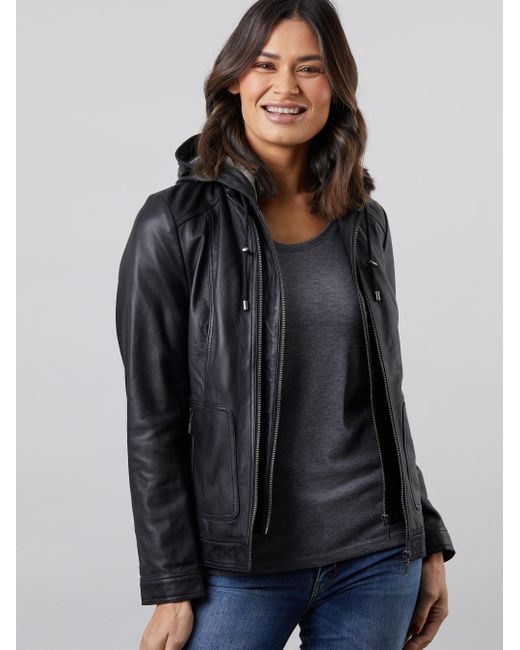 Lakeland Leather Black Abbeytown Hooded Jacket