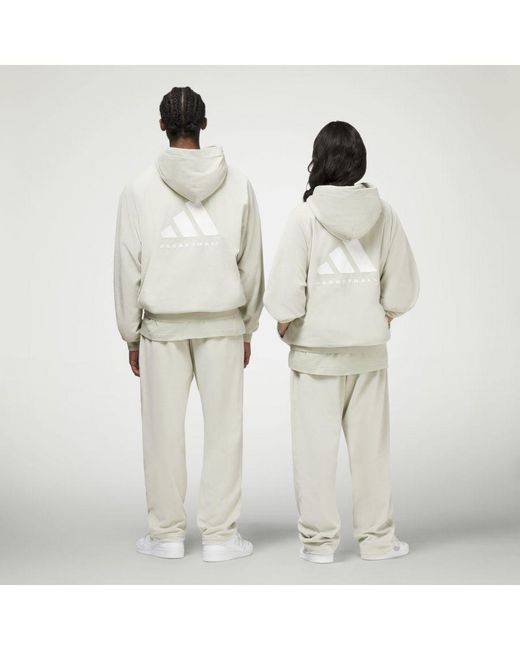 Adidas Originals White Basketball Velour Hoodie
