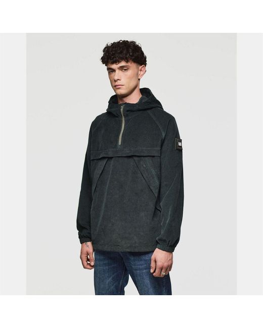 Weekend Offender Black Wynwood Cord Zip Over Jacket for men