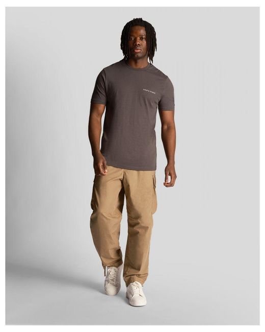 Lyle & Scott Brown Embroidered T-Shirt for men