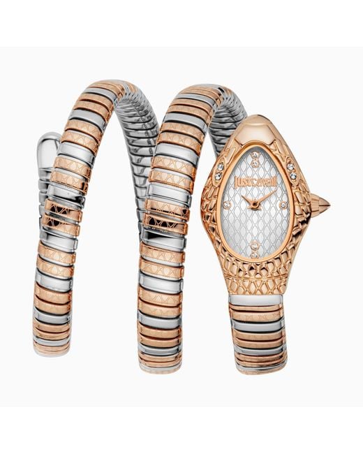 Just Cavalli White Snake 316L Stainless Steel Watch