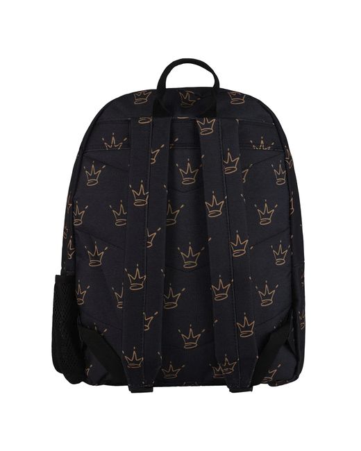 Hype Black King Crown Pattern Backpack With Padded Straps