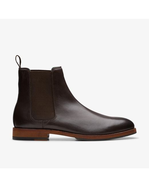 Clarks Brown Craft James Top Chelsea Boot Dark Leather Boots for men