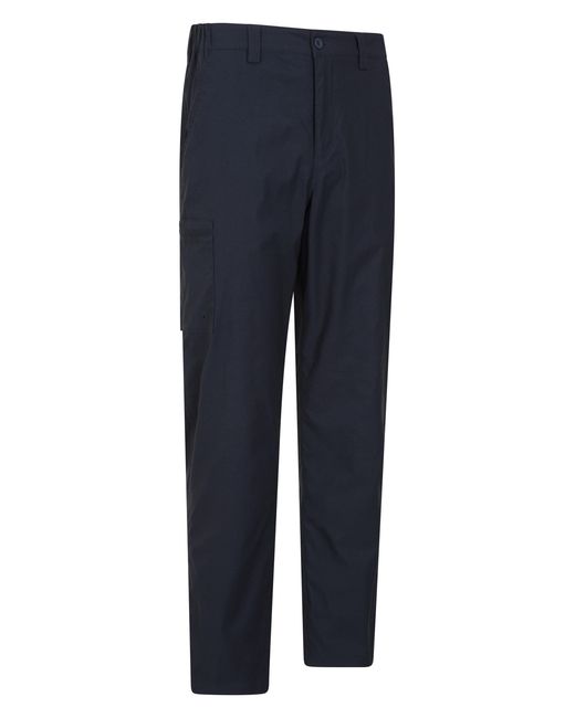 Mountain Warehouse Blue 'Trek Ii' Trousers Warm Fleece Lined Elastic Waist Quick Dry Outdoor Pants for men