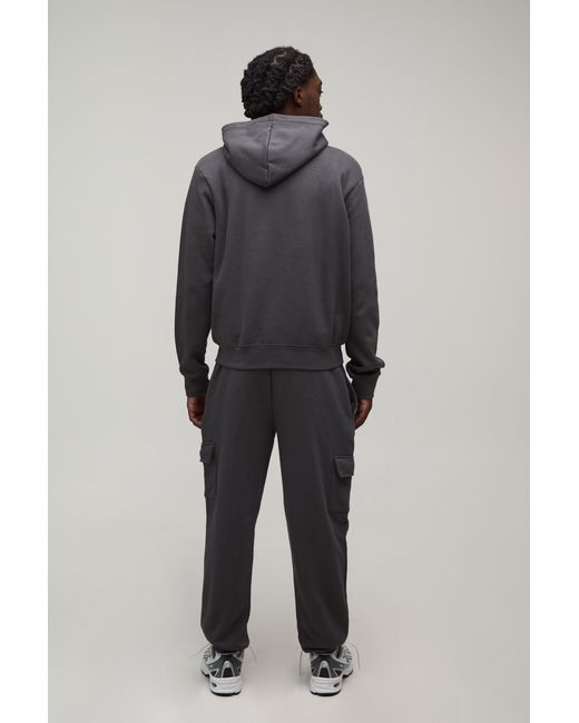 BoohooMAN Blue Boxy Hooded Cargo Tracksuit for men