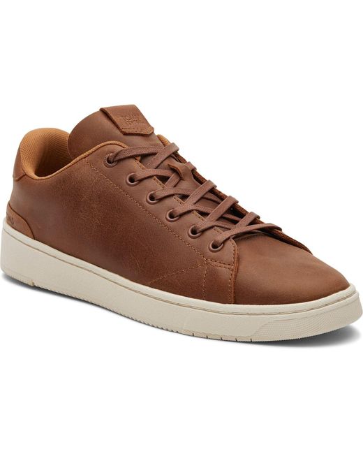 TOMS Brown Trvl Lite 2.0 Leather Trainers Material_Leather1 for men