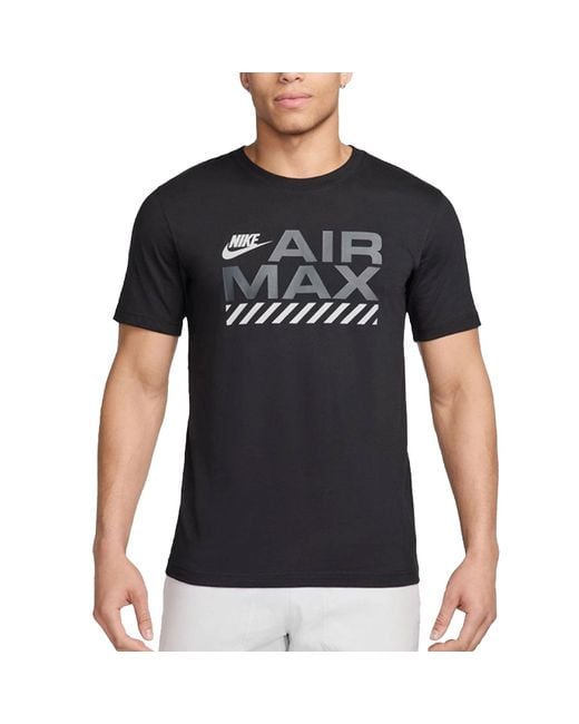 Nike Black Air Max T Shirts Short Sleeve Crew Neck Regular Fit Casual Graphic Tee for men