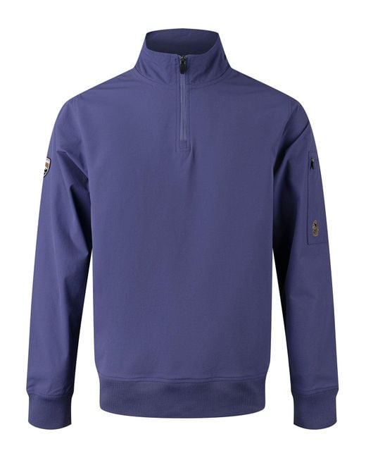 Luke 1977 Blue Gravure 1/4 Zip Outdoor Nylon Sweat for men