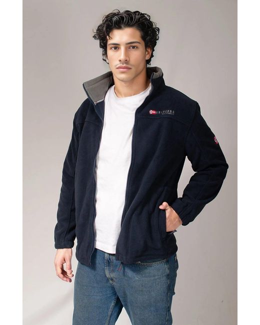 Secret Label Blue Zip Front Fleece Jacket for men