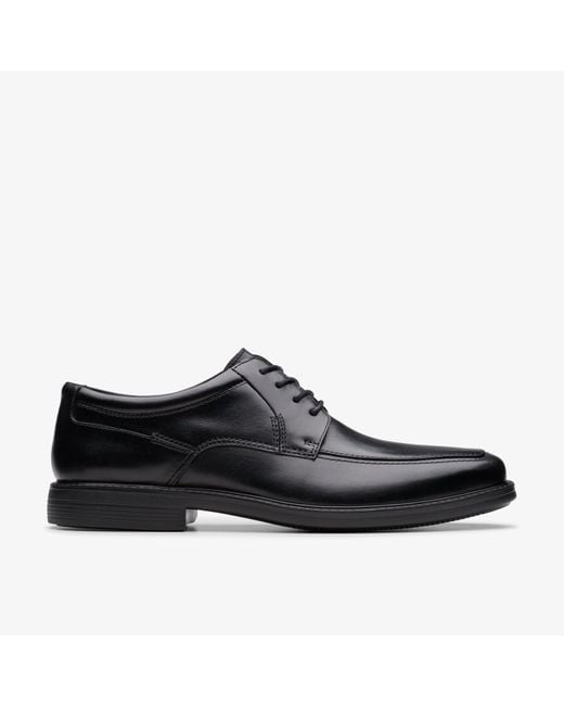 Clarks Black Ipswichapronii Leather Shoes for men