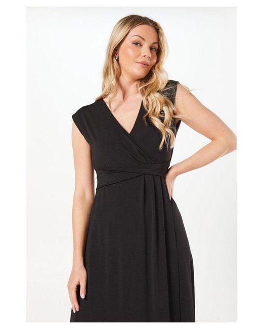 Wallis Black Occasion Wrap Jersey Maxi Dress