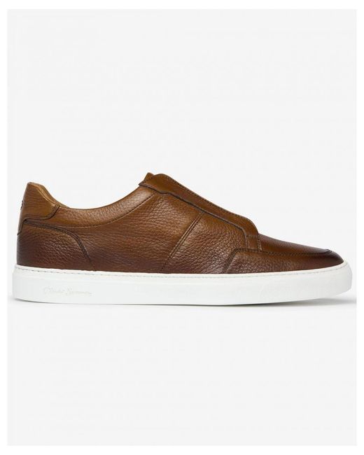 Oliver Sweeney Brown Rende Slip-On Leather Cupsole Trainers for men