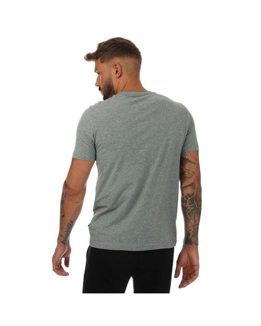 PUMA Gray Essentials Logo T-Shirt for men