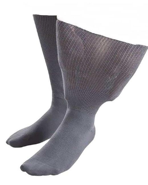 IOMI Gray Extra Wide Soft Cotton Oedema Socks For Swollen Feet