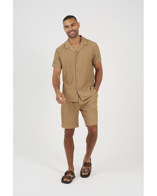 Brave Soul Natural Textured Drawcord Shorts for men