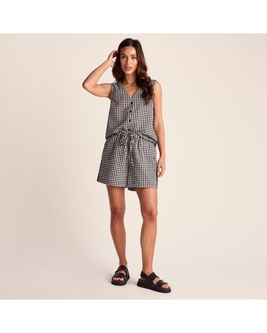 TOG24 Gray Lila Short Sleeve Gingham Check Shirt