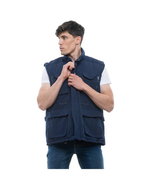 J.b.willis Blue J.J Willis Gilet Multi-Pocket Sleeveless Jacket for men