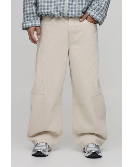 BoohooMAN Multicolor Washed Barrel Leg Jeans for men