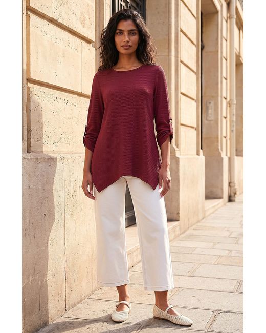 Roman Textured Stretch Tunic Top