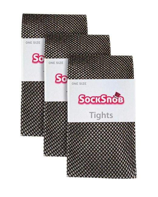 Sock Snob Brown 3 Pair Multipack Fishnet Tights For