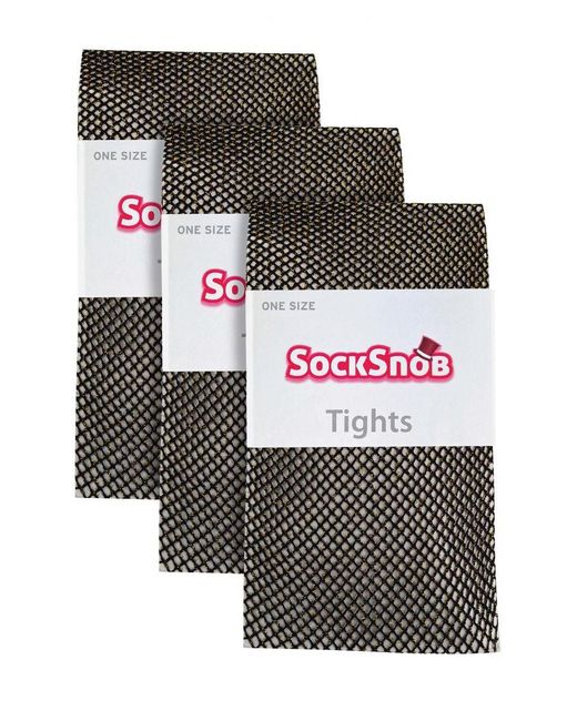 Sock Snob Brown 3 Pair Multipack Fishnet Tights For