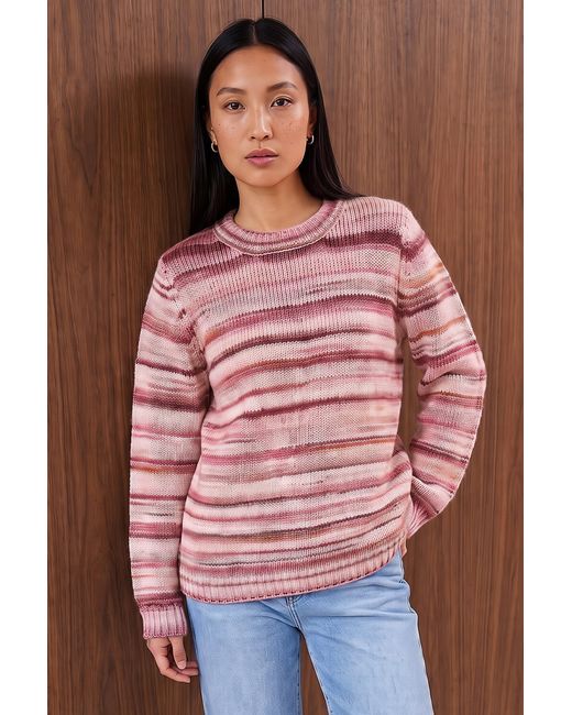 Roman Red Wool Blend Striped Stretch Jumper