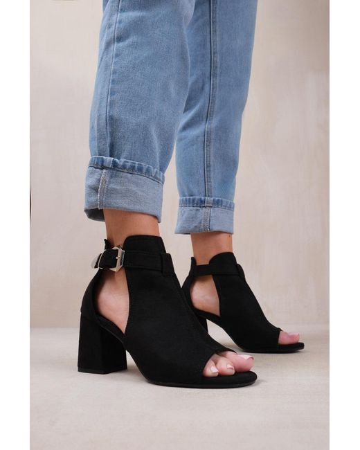 Where's That From Blue Wheres 'Lisa' Wide Fit Block Heel With Side Buckle