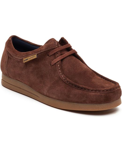 Base London Brown Koko Lace Up Leather Moccasins Shoes for men