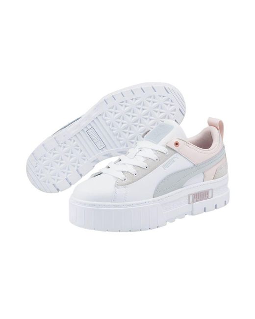 PUMA White Mayze Raw Trainers