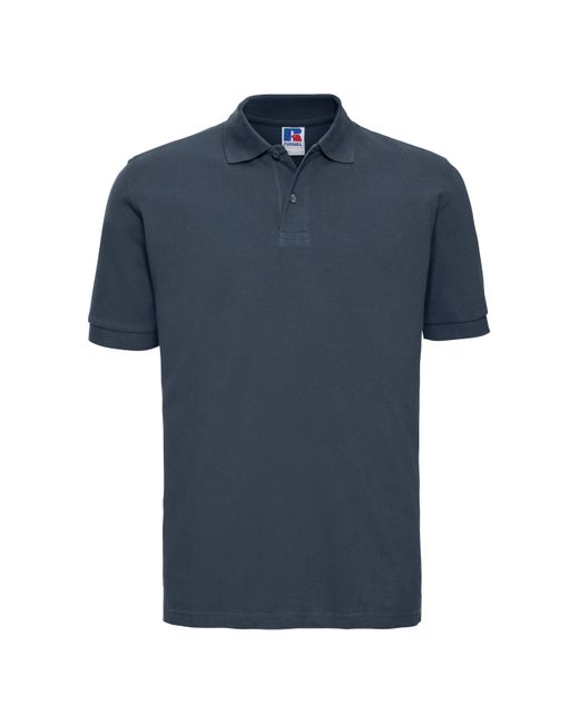 Russell Blue 100% Cotton Short Sleeve Polo Shirt (French) for men