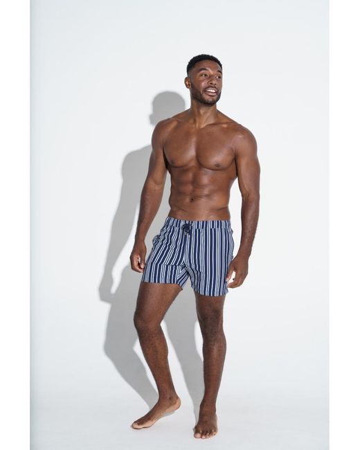 Panos Emporio Blue Classic Pinstripe Swimshort