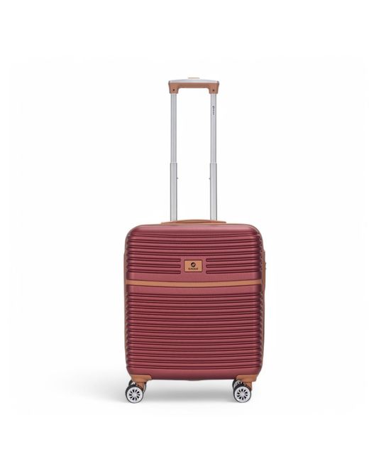 Infinity Leather Red Strong Abs Hardshell Cabin Suitcase 56 X 45 X 25 Cm Luggage Suitable For British Airways