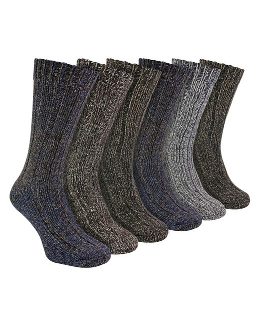 Sock Snob Black 6 Pack Ribbed Alpaca Boot Socks for men