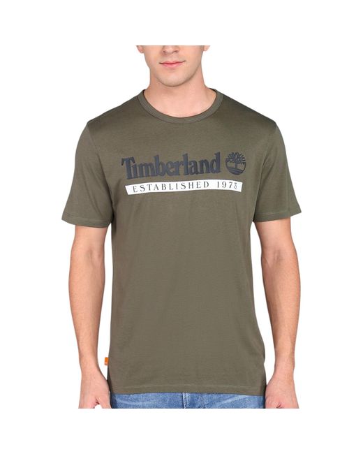 Timberland Green T Shirts Logo Print Casual T for men