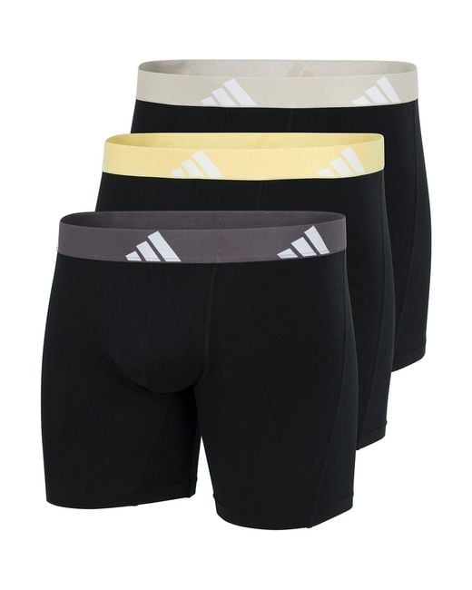 Adidas Black Active Flex Cotton Boxer Brief (3Pk) for men