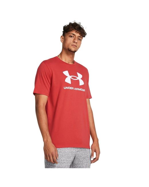Under Armour Red Sport Style Logo Regular Fit T-Shirt for men