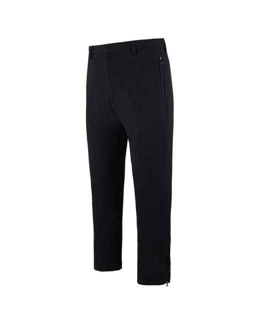 Armani Black Emporio Slim Fit Waffle Trousers Wool for men