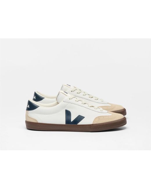 Veja White Volley Leather Trainers