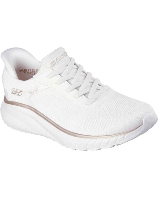 Skechers White Bobs Sport Squad Chaos Textile Standard Trainers