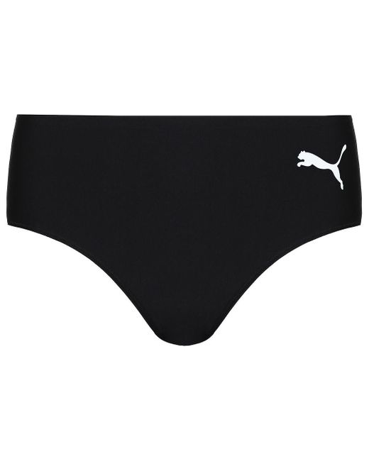 PUMA Graphic Logo Stretch High Waist Black/white S Brief Bikini 515971 01