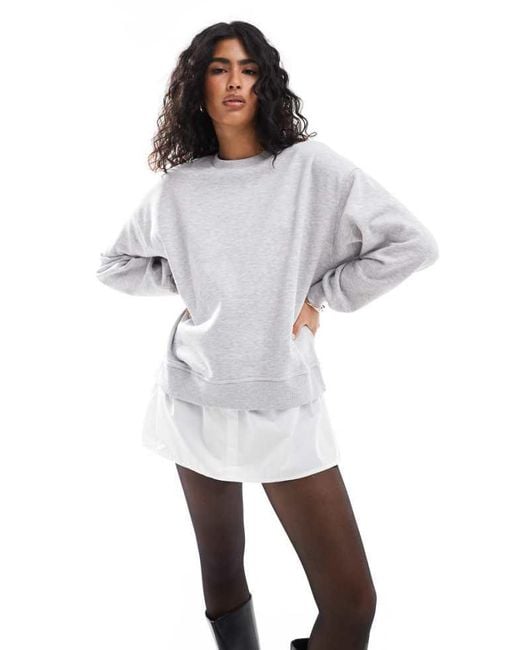 ONLY White Layered Sweat Mini Dress